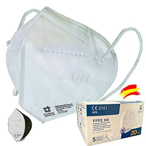 Mascarilla FFP2 Blanca, interior negro anti maquillaje