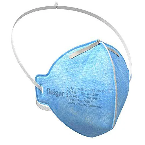 Dräger X-plore® 1720 C FFP2 respirador desechable fabricado en Francia | Juego de 5 mascarillas antipolvo para construcción
