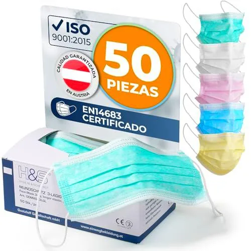 ISC Hygiene & Safety Mascarillas quirúrgicas, 3 capas