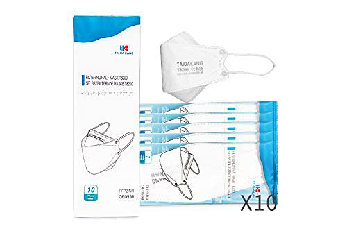 Mascarillas FFP2 Homologadas, Forma 3D (Tipo Pez), 10 Unidades