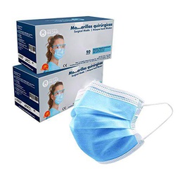 Mascarillas Quirúrgicas tipo IIR. Pack 50 uds. 3 capas