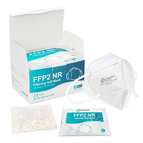 AOSANITY FFP2 Mask Mascarilla bucal con certificación CE Mascarillas Protector bucal Mascarilla FFP2 Mascarillas Antipolvo Plegables Mascarilla Facial Respirador Norma Europea EN149: 2001 + A1: 2009