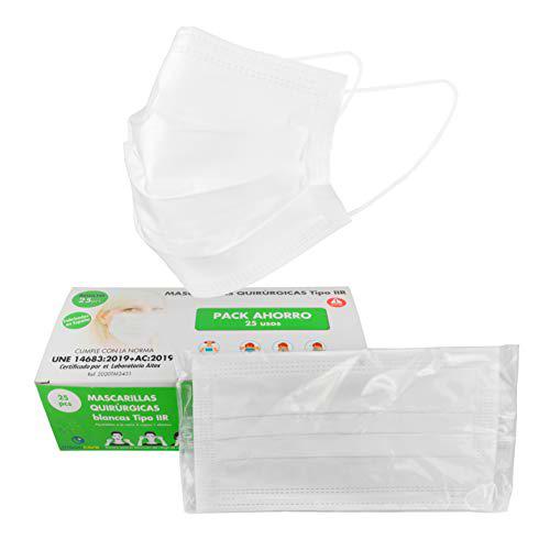 Mooncare Mascarilla Quirúrgica Tipo IIR, [25 Uds/Caja]
