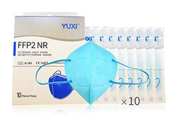 YUXI Mascarillas FFP2 Homologadas, 10 Unidades, Color Turquesa