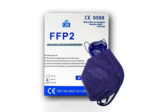 Mascarillas FFP2 Desechables colores 20 pcs Homologadas de 5 Capas de Filtro,Sin válvula Certificado Alta eficiencia Filtración Bacteriana Marcado CE 0598