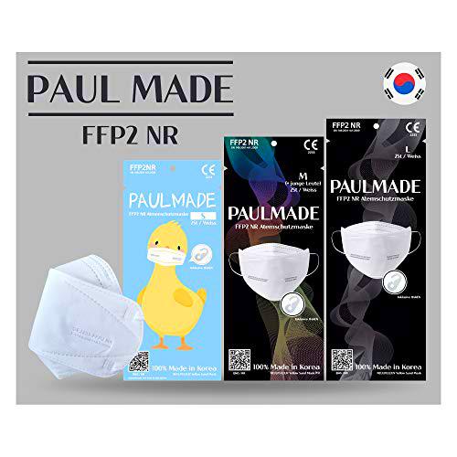 MONEUAL Fabricado en Corea del Sur / [6 St] respirador FFP2 (L) / certificado CE / aprobado por Dermatest / empaquetado higiénicamente / clip nasal oculto / diseño 3D / 4 capas (Large