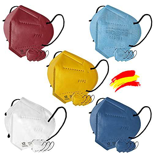 Mascarilla FFP2 Colores Homologadas, 20 unidades, Fabricación 100% Española