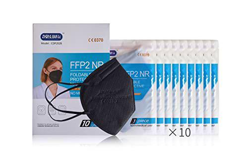 ZHONGJIANLE Mascarilla FFP2 NR Homologadas, Color Negro