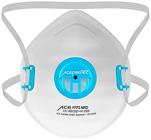 ACE 5 máscaras ProTec FFP3 - máscara antipolvo con válvula