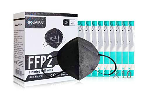 SOLMIRA Mascarillas FFP2 NR Homologadas, Color Negro