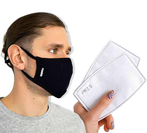 MASKIE Plus and Two Filters Combo Pack Mascarilla de algodón lavable