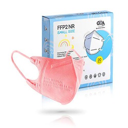20 Unidades Mascarillas FFP2 Talla Pequeña Certificación CE Filtración ≥ 95% Filtro Multicapa Uso Personal Color Rosa