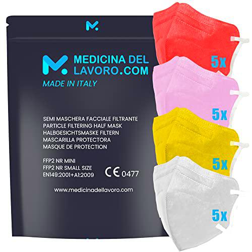 20 Mascarillas FFP2/KN95 Colores Mix Talla Pequeña Small Homologadas Certificación CE de 4 Capas