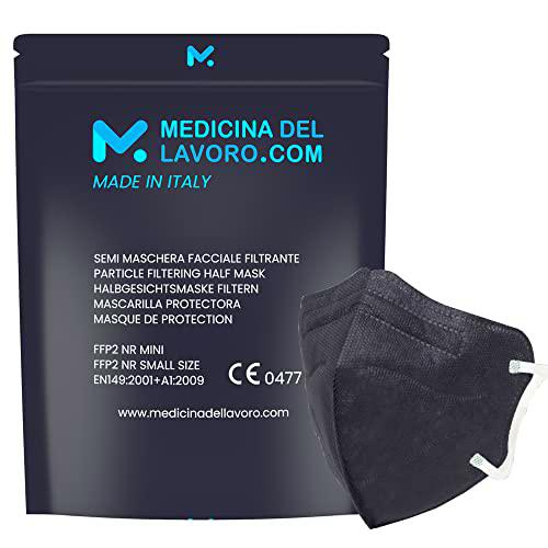 20 Mascarillas FFP2/KN95 Colores Negro Talla Pequeña Small Homologadas Certificación CE de 4 Capas