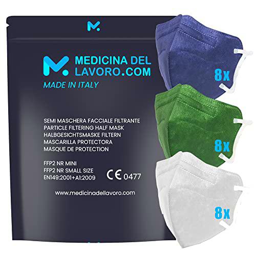 24 Mascarillas FFP2/KN95 Colores Mix Talla Pequeña Small Homologadas Certificación CE de 4 Capas