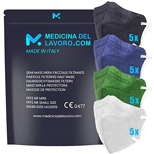 20 Mascarillas FFP2/KN95 Colores Mix Talla Pequeña Small Homologadas Certificación CE de 4 Capas