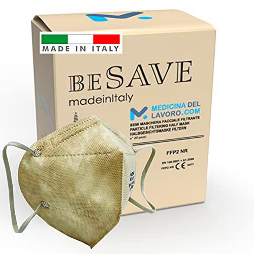 20 Mascarillas FFP2/KN95 Colores Beige Homologadas Certificación CE de 5 Capas