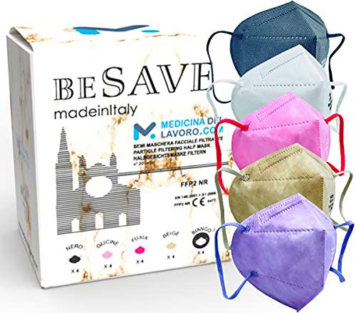 20 Mascarillas FFP2/KN95 Colores Mujer Homologadas Certificación CE de 5 Capas