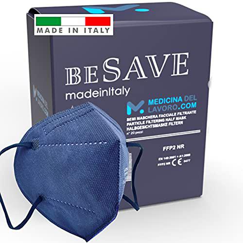 20 Mascarillas FFP2/KN95 Colores Noche Azul Homologadas Certificación CE de 5 Capas
