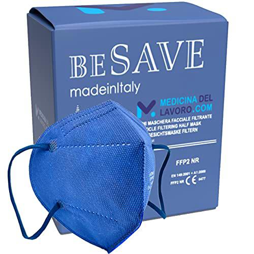 20 Mascarillas FFP2/KN95 Colores Avio Azul Homologadas Certificación CE de 5 Capas