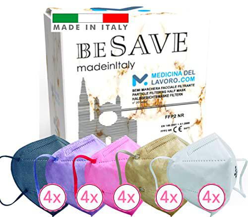 20 Mascarillas FFP2/KN95 Colores Mujer Homologadas Certificación CE de 5 Capas