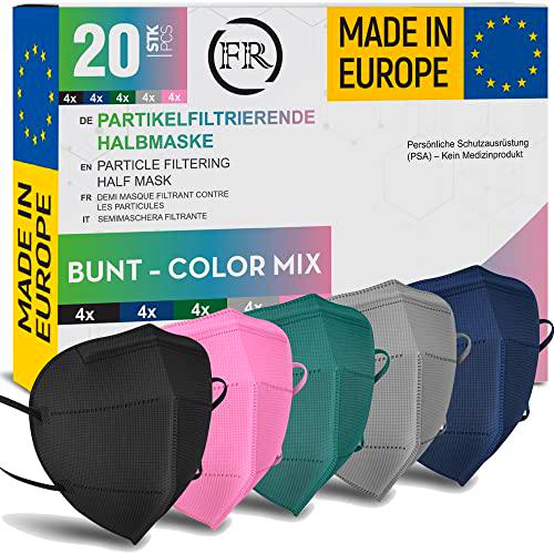 FiRiO® 20x Mascarillas FFP2 Colores [MADE IN EUROPE]