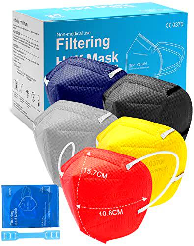 Tayogo Mascarillas FFP2 colores 20PCS homologadas Desechable de Proteccion Personal 5 Capas Certificado CE 0370