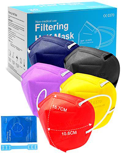 Tayogo Mascarillas FFP2 colores 20PCS homologadas Desechable de Proteccion Personal 5 Capas Certificado CE 0370
