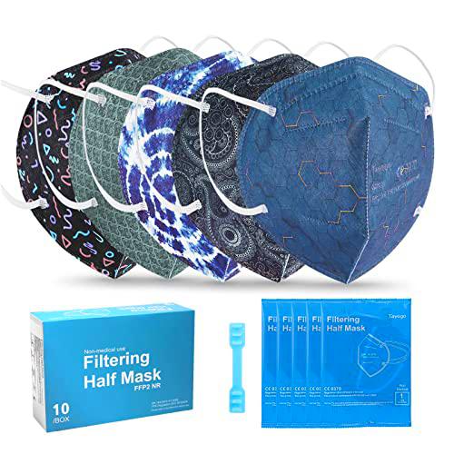 Tayogo Mascarilla FFP2 Colores Homologadas Caja 10/20/30 Mascarillas FFP2 NR mujer y hombre de 5 capas de filtro pasar la certificación CE 0370(10-PCS