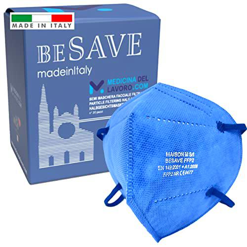 20 Mascarillas FFP2/KN95 Colores Avio Azul Homologadas Certificación CE de 5 Capas