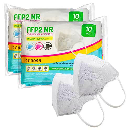 general merchandising 20 Mascarillas faciales FFP2 de colores Tamaño pequeño Pequeño Certificado CE | Mascarilla FFP2 en 2 colores: Blanco