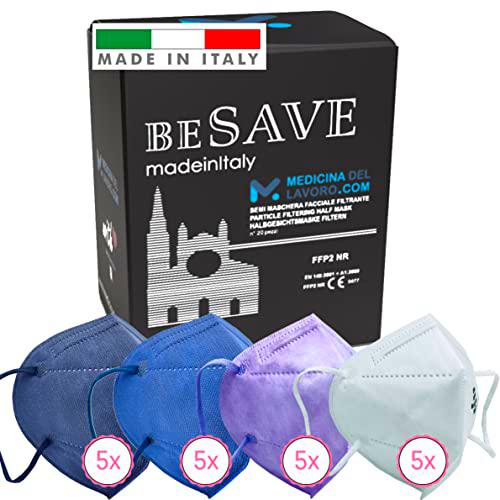 20 Mascarillas FFP2/KN95 Colores Mezclado Homologadas Certificación CE de 5 Capas