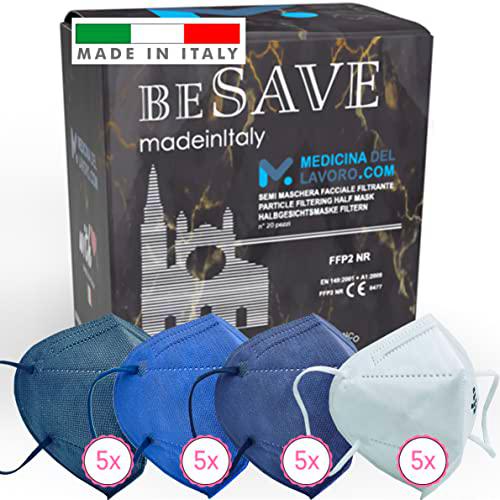 20 Mascarillas FFP2/KN95 Colores Mezclado Homologadas Certificación CE de 5 Capas