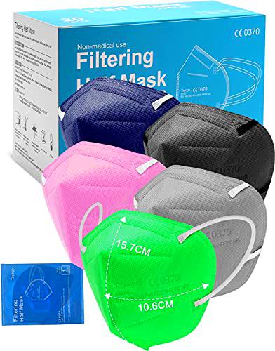 Tayogo Mascarillas FFP2 Colores NR 20 uds, Respirador Mascarilla Homologadas CE
