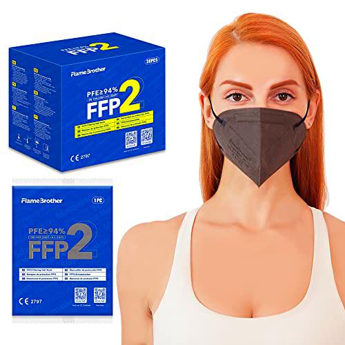 30 Mascarillas FFP2/KN95 Colores Gris Homologadas Certificación CE de 5 Capas