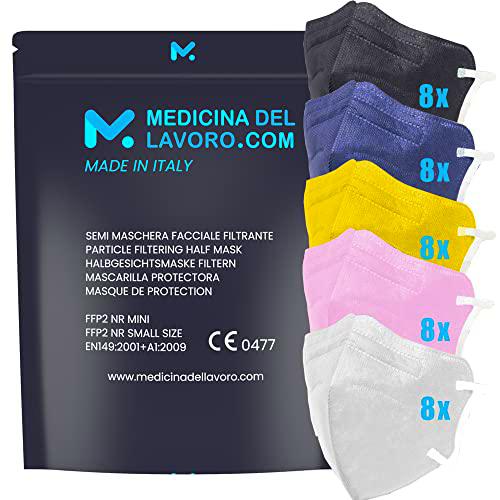 40 Mascarillas FFP2/KN95 Colores Mix Talla Pequeña Small Homologadas Certificación CE de 4 Capas