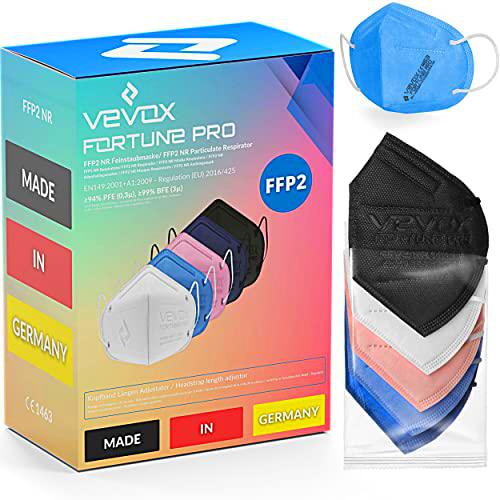 VEVOX® Mascarillas FFP2 - Made in Germany - Elija entre 6 colores