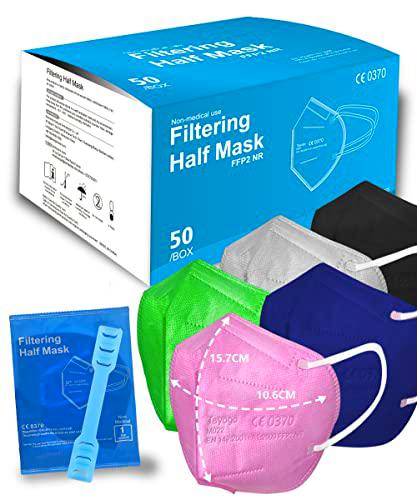 Tayogo Mascarillas FFP2 Colores NR 50 uds, Respirador Mascarilla Homologadas CE
