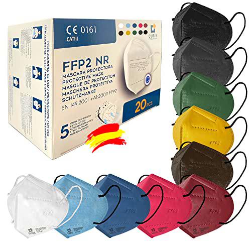 Mascarilla FFP2 Homologas Españolas Mascarilla FFP2 colores 20 unidades