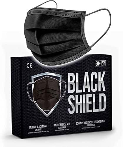 BLACK SHIELD - 51 unidades - Mascarilla Quirúrgica Tipo I Negra