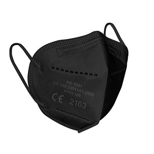 Lexuslance-20 Mascarilla FFP2 color negro，Probado y certificado CE por el organismo notificado número 2163 de acuerdo con el estándar de la UE FFP2 EN149:2001+A1:2009.