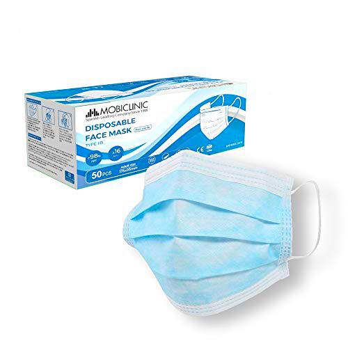 Mascarillas Quirúrgicas IIR, 100 uds, Mobiclinic, Marca Española