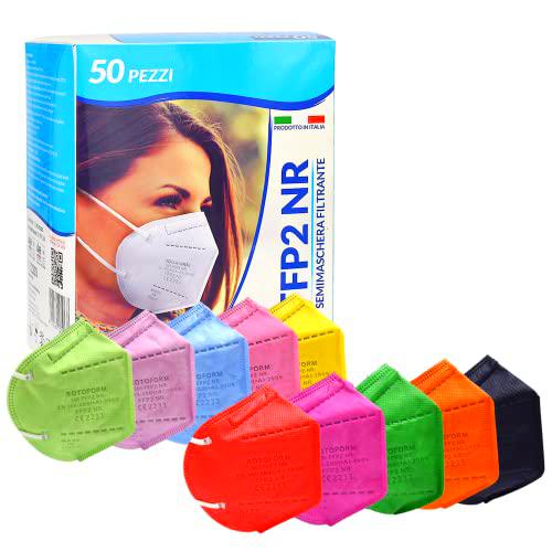 50 Piezas Mascarillas FFP2 Colores, Mascarillas FFP2 Homologadas Certificación Europea CE2233