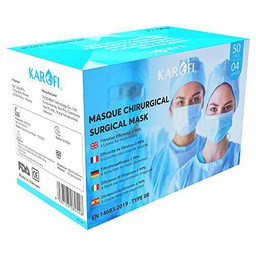 KAROFI - Mascarillas Quirúrgicas Tipo IIR (II R, 2R) Medico