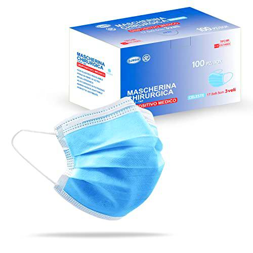 60 Uds Mascarillas quirúrgicas Fabricadas en Italia Tipo IIR Certificado CE