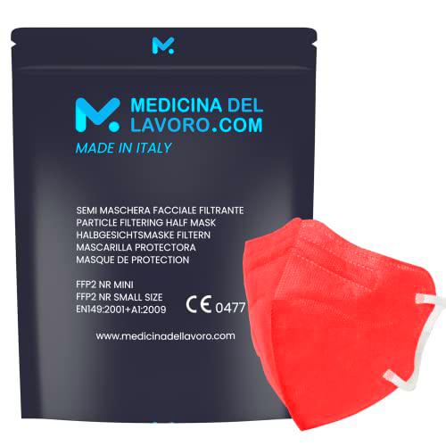 20 Mascarillas FFP2/KN95 Colores Rojo Talla Pequeña Small Homologadas Certificación CE de 4 Capas