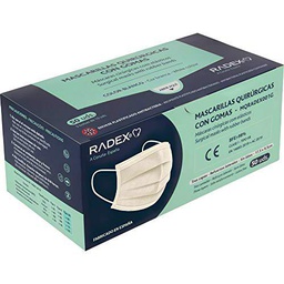 RADEX 85005070. Caja de 50 Mascarillas Quirúrgicas Tipo IIR con Gomas