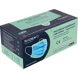 RADEX 85005030. Caja de 50 Mascarillas Quirúrgicas Tipo IIR con Gomas