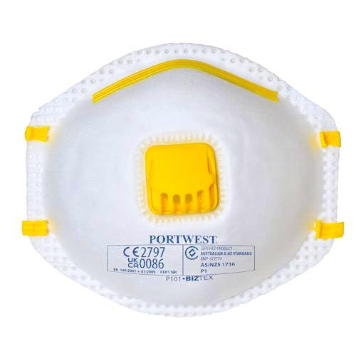 Portwest Mascarilla Con Válvula Ffp1, Color: Blanco, P101WHR