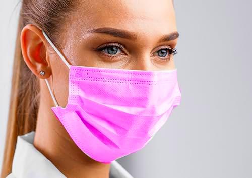 Protector bucal médico tipo IIR | mascarilla quirúrgica | 50 piezas | BFE &gt; 98% | EN14683:2019 | Certificado CE (Rosa)